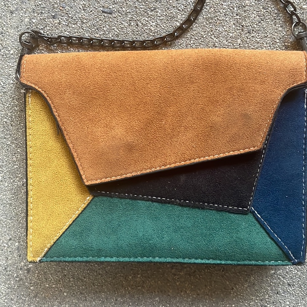 Vintage Suede Patchwork Handbag - image 2